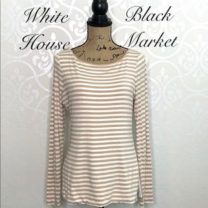 WHITE HOUSE BLACK MARKET MEDIUM STRIPED TOP
